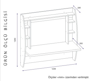 Birou Buglem Alb 123.6x120x55 cm - Img 4