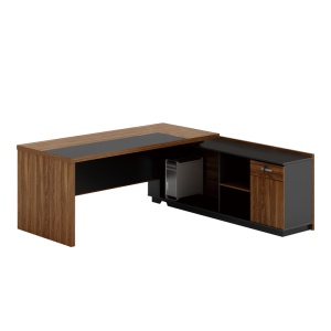 Birou profesional Model Oscar, Nuc/Antracit, 240x180x76 cm