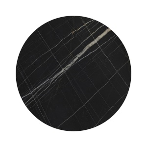 Blat de masă Relian, HPL, 12 mm grosime, aspect marmorat, negru, Ø60 cm