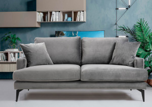 Canapea 2 locuri Leyla Antracit 180x63 cm - Img 1