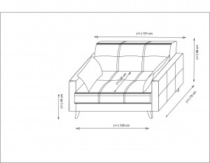 Canapea extensibila 2 locuri Nabulsi Gri inchis 127x46 cm - Img 8