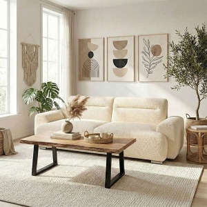 Canapea Extensibila 3 Locuri Harmonious, bej, 223.5x92x81 cm