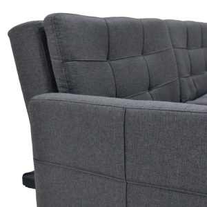 Canapea extensibila 3 locuri material textil flexibila gri inchis 198x87x76 - Img 9