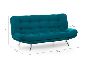 Canapea Extensibila, 3 Locuri Misa Sofabed Petrol Verde - Img 10