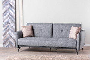Canapea Extensibila, 3 Locuri Ron Sofabed Gri - Img 1