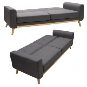 Canapea extensibila cu 3 locuri, gri Carmelo 214x80x86cm - Img 4