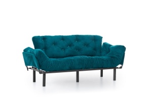 Canapea extensibilă cu 3 locuri Nitta Verde inchis 225x70 cm - Img 4