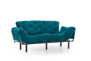 Canapea extensibilă cu 3 locuri Nitta Verde inchis 225x70 cm - Img 11
