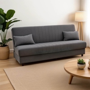 Canapea Extensibila Romina, antracit, 3 locuri, 190x75x85 cm