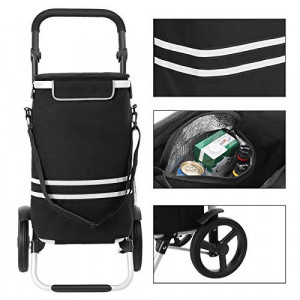 Carucior pentru cumparaturi, Songmics, Negru, 44x35x100 cm - Img 3