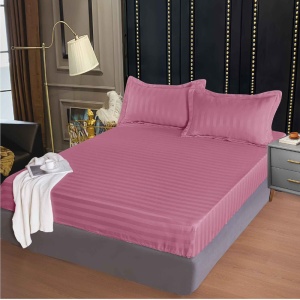 Cearsaf cu elastic 160x200 cm si 2 Fete de Perna Damasc, Atlas V3 Dry Rose (Finet)
