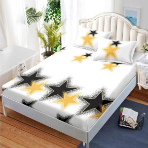 Cearsaf cu elastic si 2 Fete de Perna, Stars 160x200 cm (Finet)