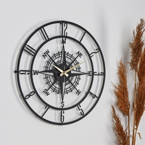 Ceas de perete decorativ Bunella Negru 41x41 cm - Img 1