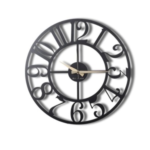 Ceas de perete decorativ din metal Circle Negru 50x50x2mm - Img 6