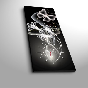 Ceas de perete decorativ din pânză 3070CS Multicolor 30x70x3 cm - Img 3