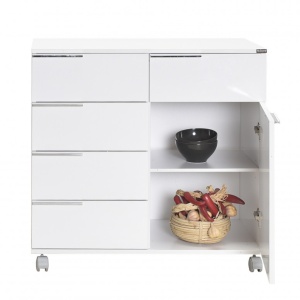 Comoda Model ADR-415, Alb lucios, 85x44x81 cm - Img 11