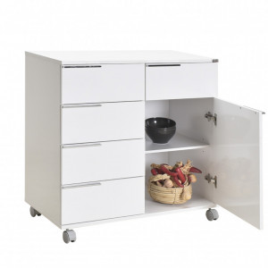 Comoda Model ADR-415, Alb lucios, 85x44x81 cm - Img 2