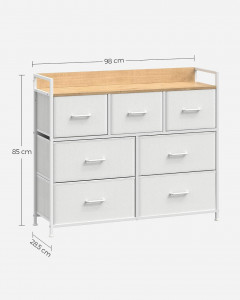 Comoda Model Izabella, Alb/Natur, 98x28.5x85 cm - Img 6