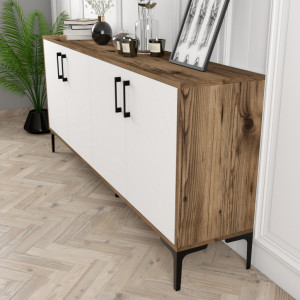 Comoda Model Kiev, Nuc/Alb, 180x35x78 cm - Img 4