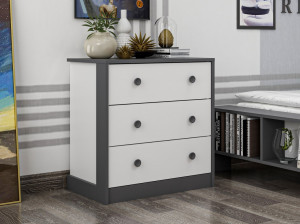 Comoda Model Life, Antracit/Alb, 72x42x74 cm - Img 2