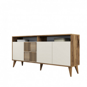 Comoda Model Milan, Nuc/Crem, 160x35x78 cm - Img 6