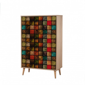 Comoda Model Multibox, Stejar sonoma, 80x36x127 cm - Img 5