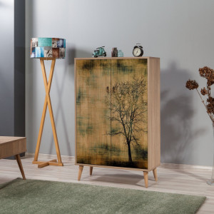 Comoda Model Multibox V3, Stejar sonoma, 80x36x127 cm - Img 1