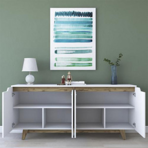 Comoda Model Rafaelo, Alb/Nuc, 180x45x78.5 cm - Img 5