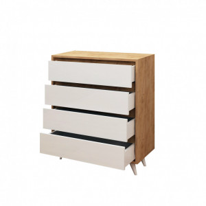 Comoda Model Suvera, Stejar/Alb, 70x40x86 cm - Img 3