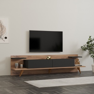 Comoda TV Astry, Nuc/Antracit, 180 x 36,8 x 45 cm