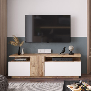 Comoda TV Elana sonoma - alb 150x29.5x46.3cm - Img 3