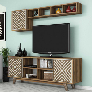 Comoda TV İnci - Walnut, Crem - Img 3