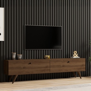 Comodă TV Model Jate, Nuc, 160x25x45 cm - Img 2