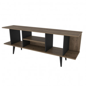 Comoda TV Salvador, Model Akya, 160x38.6x35 cm, Nuc/Negru - Img 5