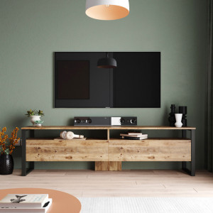 Comoda TV Salvador, Model Ansamblu, 180x56x35.5 cm, Pin atlantic - Img 2