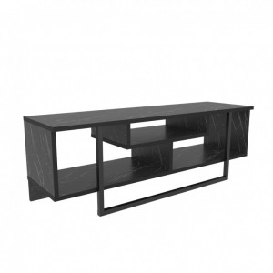Comoda TV Salvador, Model Asal, 120x40.2x35.2 cm, Negru - Img 5
