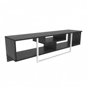 Comoda TV Salvador, Model Asal, 150x40x35.2 cm, Negru/Alb - Img 5