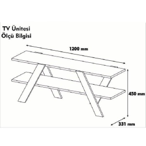 Comoda TV Salvador, Model Basic, 120x45x33.1 cm, Alb/Nuc - Img 5