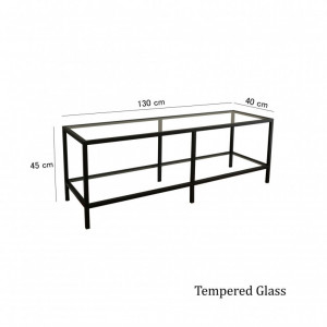 Comoda TV Salvador, Model Basic, 130x45x40 cm, Negru - Img 8