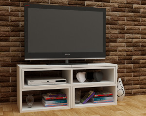 Comoda TV Salvador, Model Care, 138.6x40x29.5 cm, Alb - Img 3