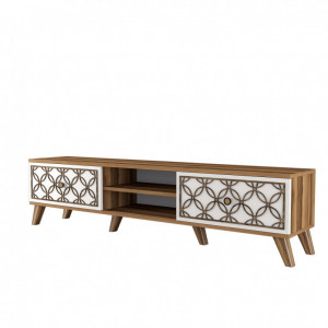 Comoda TV Salvador, Model Class, 180x44x35 cm, Nuc/Alb - Img 4
