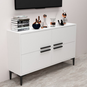 Comoda TV Salvador, Model Ctn, 120x75x30 cm, Alb - Img 2