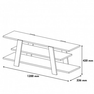 Comoda TV Salvador, Model Flower, 120x42x33.6 cm, Nuc/Alb - Img 4