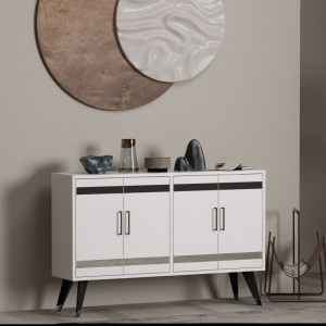 Comoda TV Salvador, Model İlda, 120x80x30 cm, Alb - Img 3