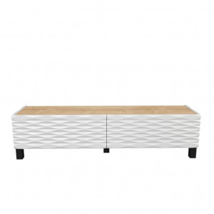 Comoda TV Salvador, Model Lerze, 149.2x38x35 cm, Stejar safir/Alb - Img 4