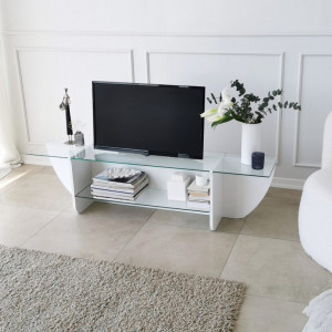 Comoda TV Salvador, Model Lily, 158x40x35 cm, Alb - Img 2