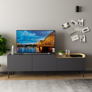 Comoda TV Salvador, Model Mia, 160x48x37 cm, Antracit - Img 8