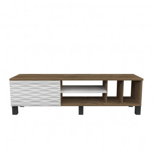 Comoda TV Salvador, Model Olyo, 140x40.3x35 cm, Nuc/Alb - Img 5