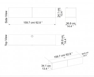 Comoda TV Salvador, Model Poling, 159.7x34.1x36.8 cm, Alb/Stejar safir - Img 4