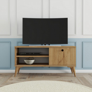 Comoda TV Salvador, Model Retro1552, 90x44.6x29.5 cm, Stejar - Img 2